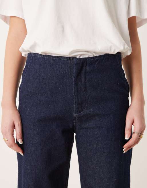 ASOS DESIGN - Indigoblå og lavtaljede jeans med skræddersyet pasform, 5 af 5