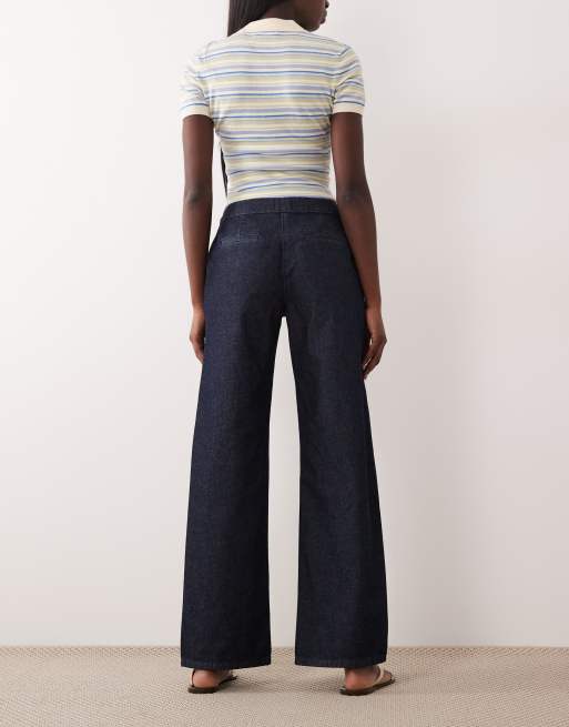 ASOS DESIGN - Indigoblå stribede og skræddersyede jeans med lige ben, 2 af 5