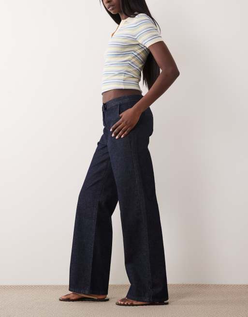 ASOS DESIGN - Indigoblå stribede og skræddersyede jeans med lige ben, 3 af 5