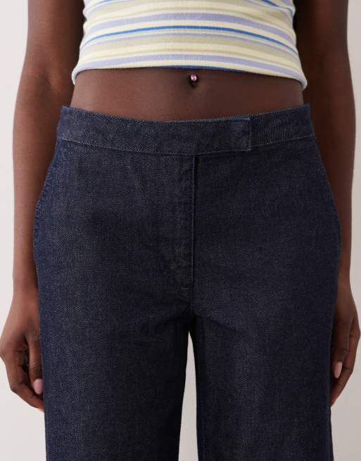 ASOS DESIGN - Indigoblå stribede og skræddersyede jeans med lige ben, 4 af 5