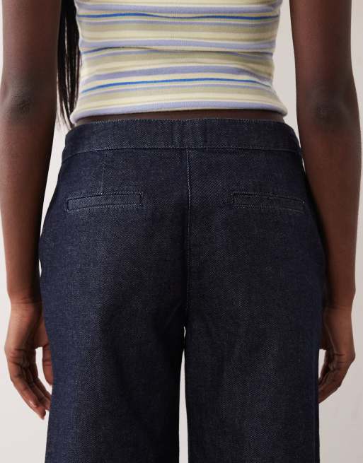 ASOS DESIGN - Indigoblå stribede og skræddersyede jeans med lige ben, 5 af 5
