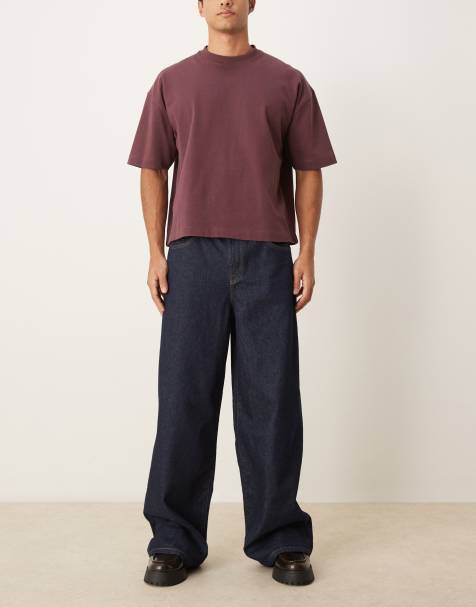 ASOS DESIGN – Indigoblå, superbaggy jeans i tvättad finish - view 1