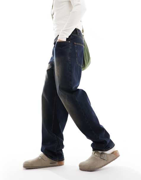 ASOS DESIGN – Indigoblå, tvättade, baggy jeans - view 1