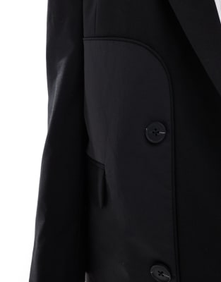 ASOS DESIGN inside out tailored oversized blazer in black