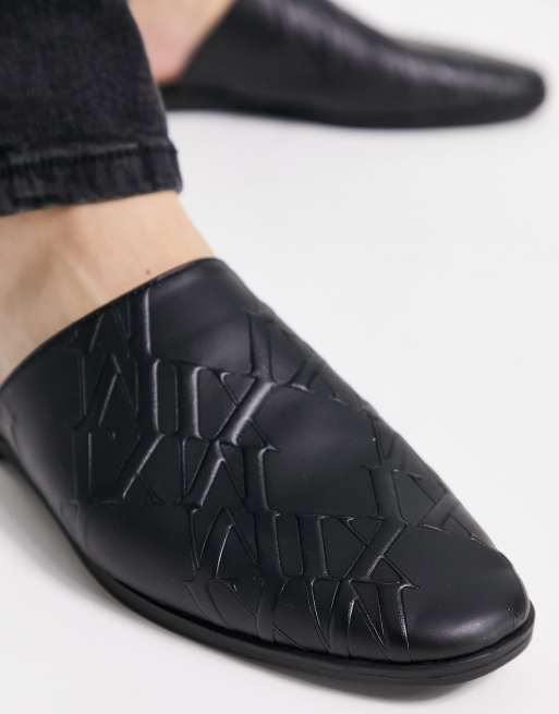 ASOS DESIGN - Instap-loafers in zwart imitatieleer met reliëf, 3 van 4