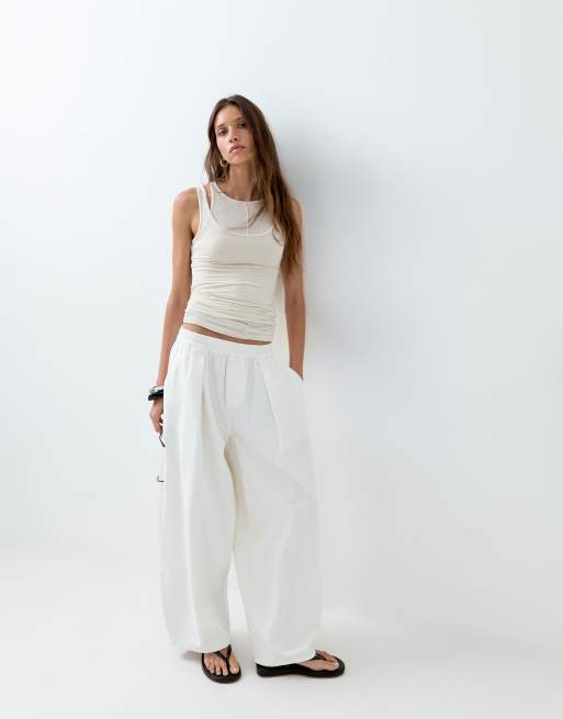 ASOS DESIGN instapbroek met strikceintuur in wit, 5 van 5