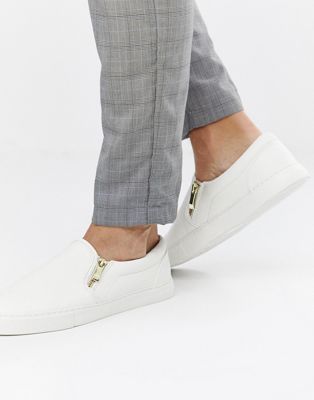 ASOS DESIGN - Instapsneakers in wit met ritsen