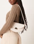 [ASOS DESIGN] ASOS DESIGN interchangeable curved shoulder and crossbody bag with lock detail in white-Brown No Size White