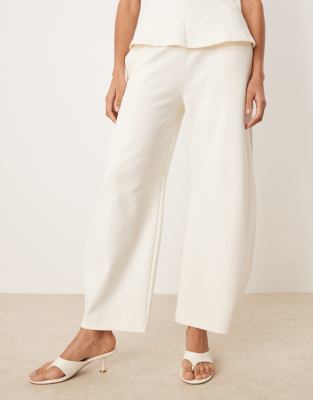 Asos Design Interlock Barrel Leg Sweatpants In White