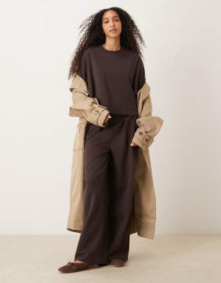 Asos Design Interlock Boxy Cropped T-shirt