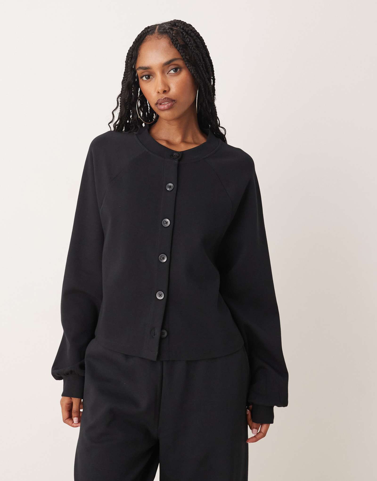 ДИЗАЙНЕРСКИЙ кардиган из интерлока ASOS черного цвета