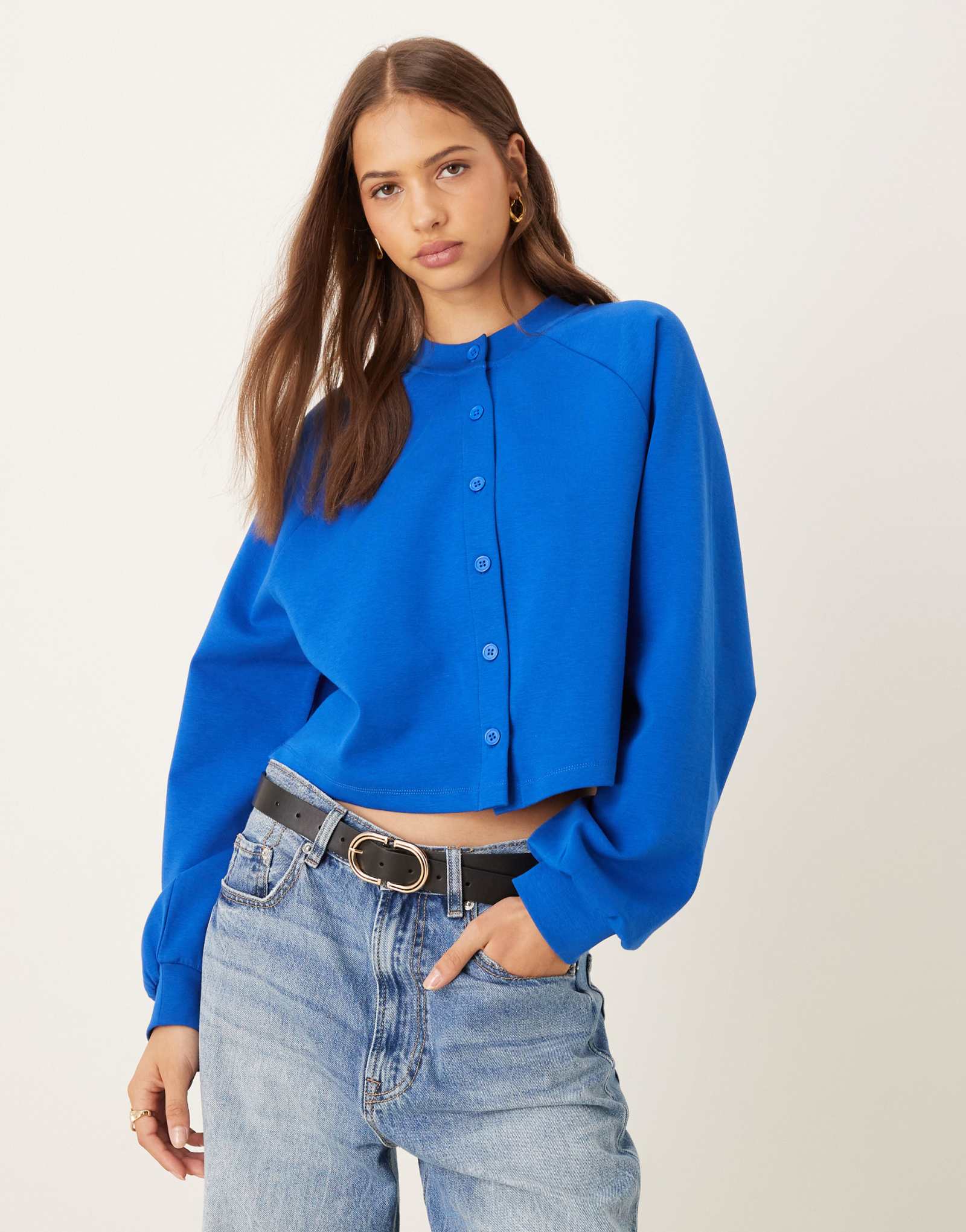 ДИЗАЙНЕРСКИЙ кардиган из интерлока ASOS синего цвета