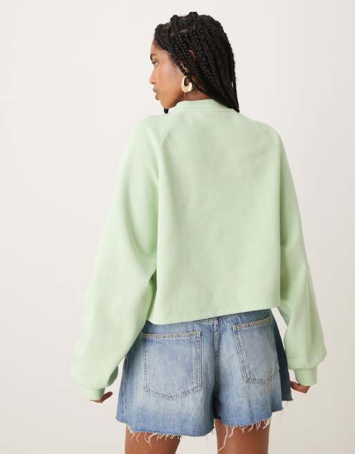 ASOS DESIGN interlock cardigan in pastel green