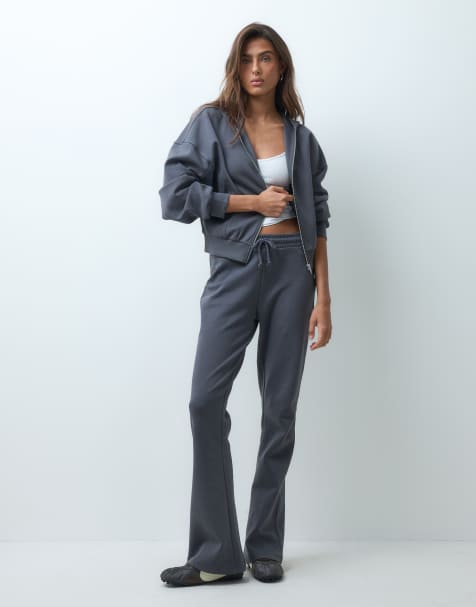 ASOS DESIGN Interlock co-ord in charcoal grey - view 1