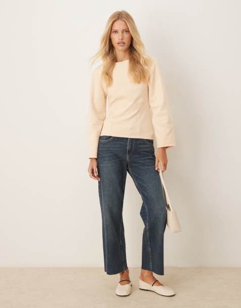 ASOS DESIGN interlock co-ord in cream - view 1