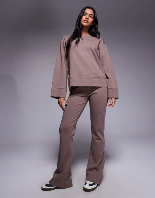 ASOS DESIGN interlock co-ord in deep taupe