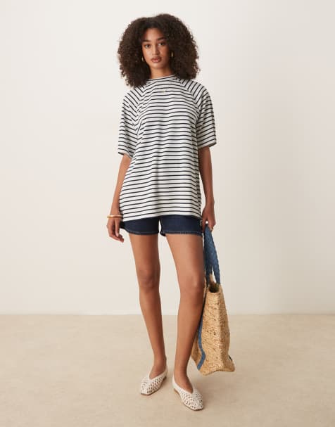 ASOS DESIGN interlock co-ord in navy and white stripe - view 1