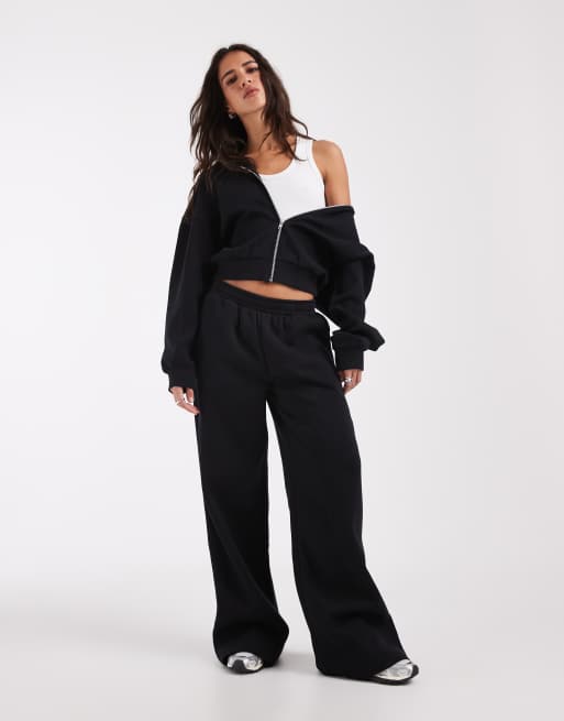 ASOS DESIGN interlock cropped hættetrøje i sort, 2 af 4