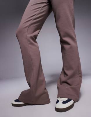 Asos Design Interlock Flared Sweatpants In Gray