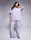 [ASOS DESIGN] ASOS DESIGN interlock flared trackies in grey (part of a set) M Dapple grey
