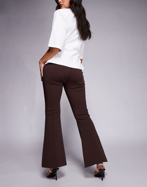 ASOS DESIGN interlock kick flare in brown
