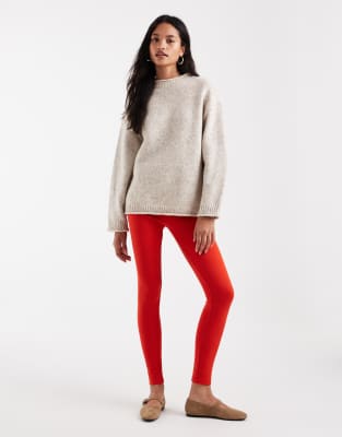Asos Design Interlock Legging In Red