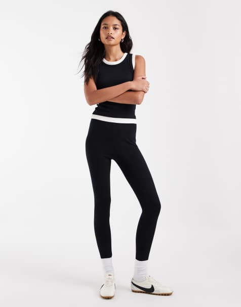 ASOS DESIGN interlock leggings i sort - view 1