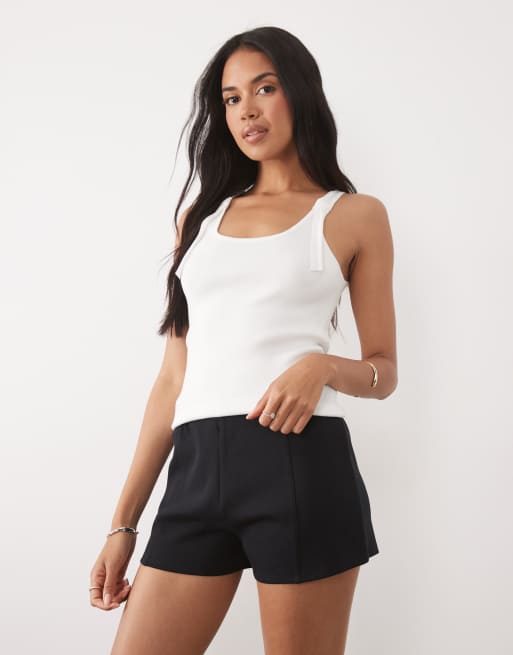 ASOS DESIGN interlock micro shorts in black, 2 of 5