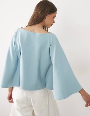 Asos Design Interlock Oversized Cape Style Top In White