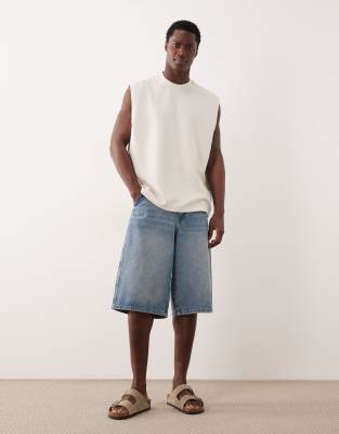 Asos Design Interlock Oversized Tank In White