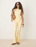 [ASOS DESIGN] ASOS DESIGN interlock pants in yellow (part of a set) M Mellow Yellow