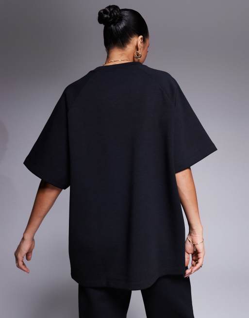 ASOS DESIGN interlock raglan t-shirt in black - part of a set