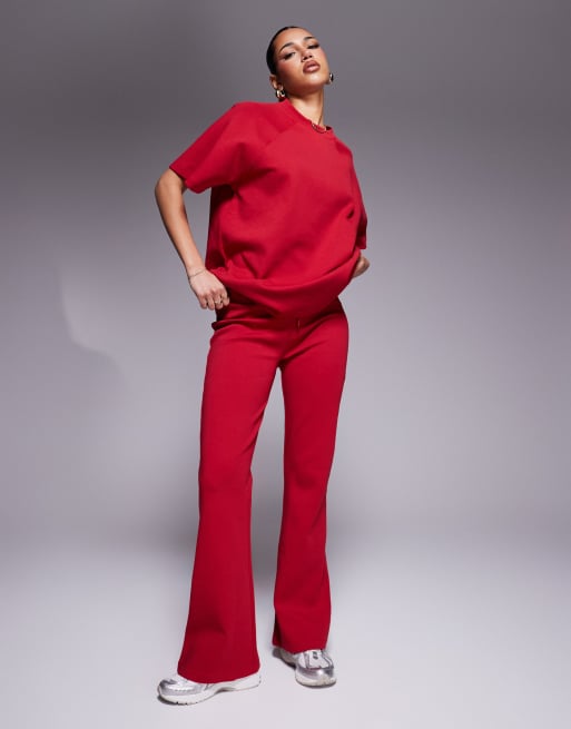 ASOS DESIGN interlock raglan t-shirt in red (part of a set)