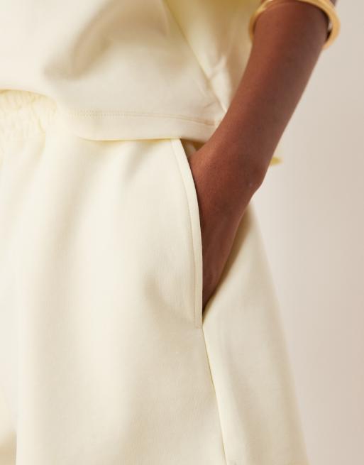 ASOS DESIGN interlock shorts in lemon - part of a set