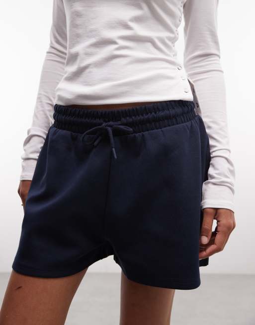 ASOS DESIGN interlock sportshorts i marinblått, 4 av 5