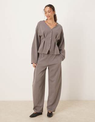 Asos Design Interlock Structured Cardigan In Gray