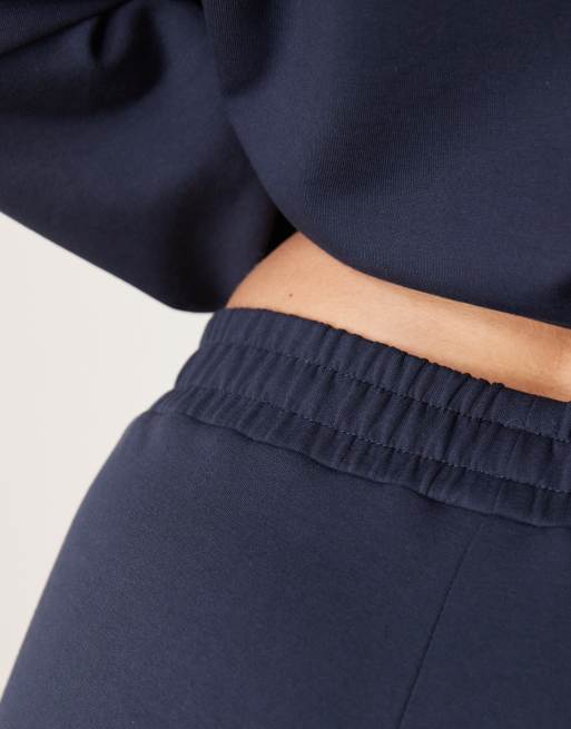 ASOS DESIGN interlock super wide leg pants in navy - part of a set