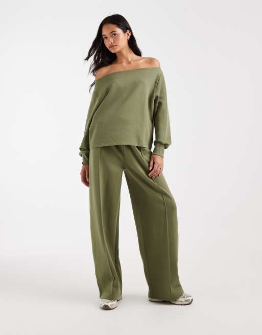 ASOS DESIGN Mix & Match interlock in khaki, 2 of 3