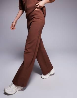 ASOS DESIGN INTERLOCK WIDE LEG PANTS