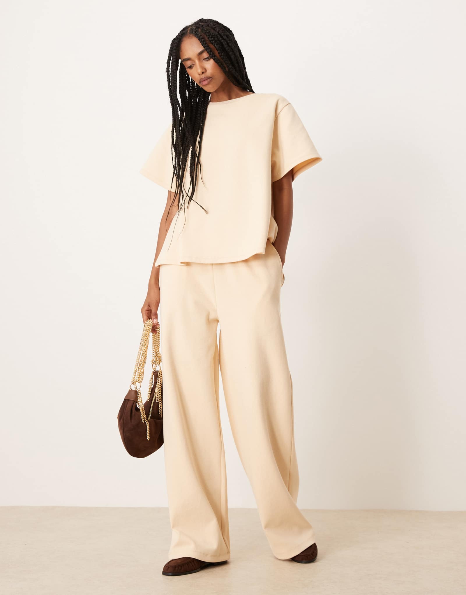Широкие брюки ASOS DESIGN interlock - часть комплекта 