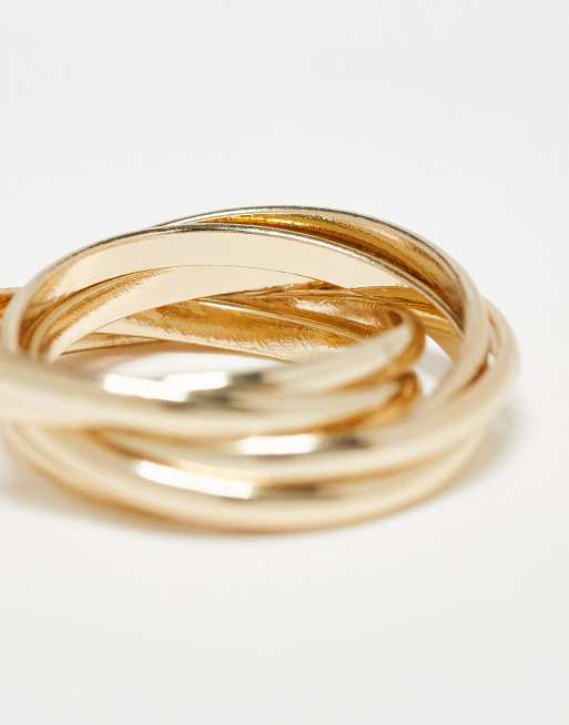 ASOS DESIGN interlocking multi ring in gold tone | ASOS