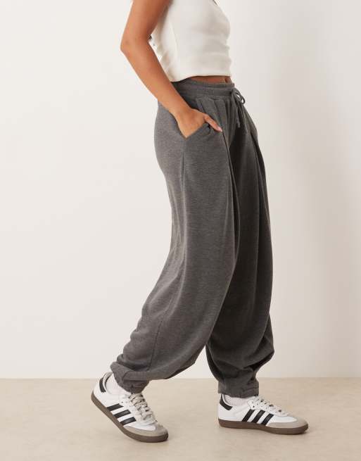 ASOS DESIGN inverted pleats sweatpants in navy