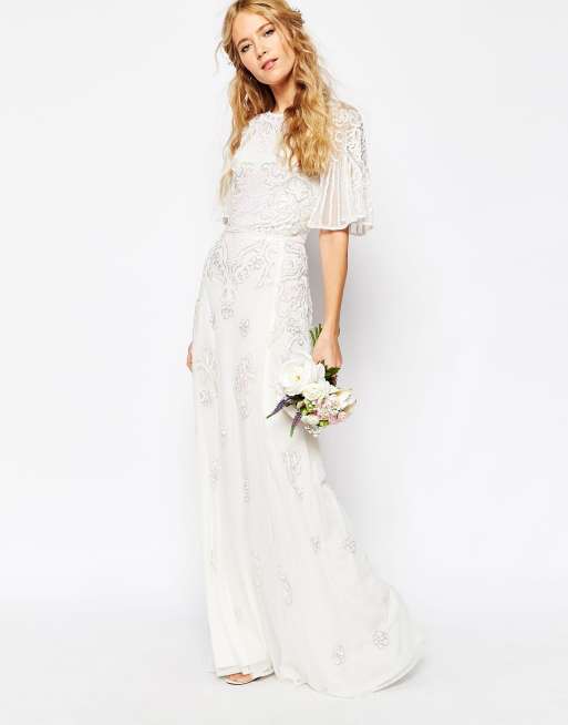 Asos flutter sleeve sales wedding dress