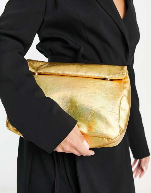 Gold clutch bag asos on sale