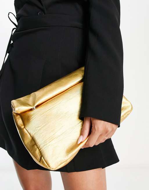 Gold clutch bag on sale asos