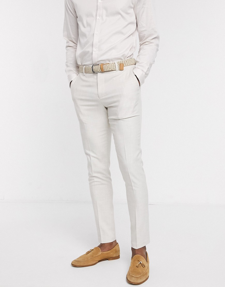 ASOS DESIGN – Isgrå kostymbyxor med extra smal passform