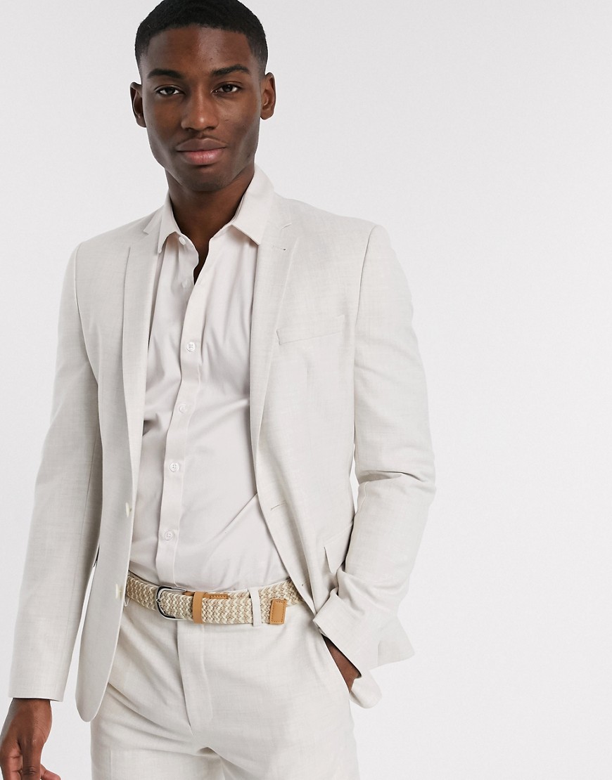 ASOS DESIGN – Isgrå, skinny kostymjacka