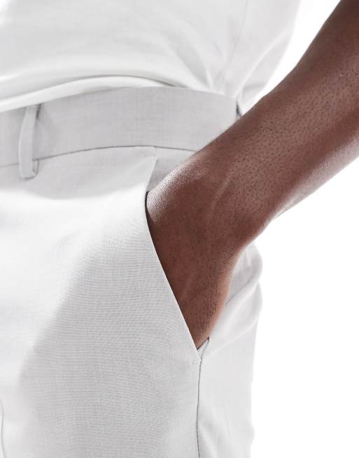 ASOS DESIGN - Isgrå tapered habitbukser, 3 af 5