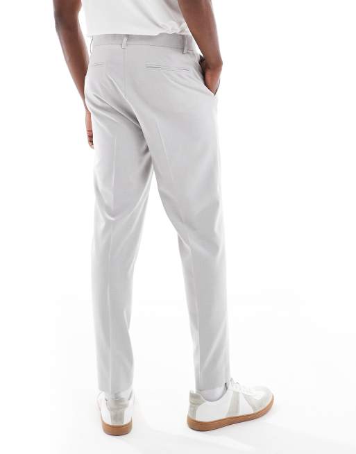 ASOS DESIGN - Isgrå tapered habitbukser, 4 af 5