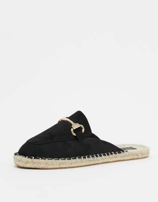 black espadrille mules